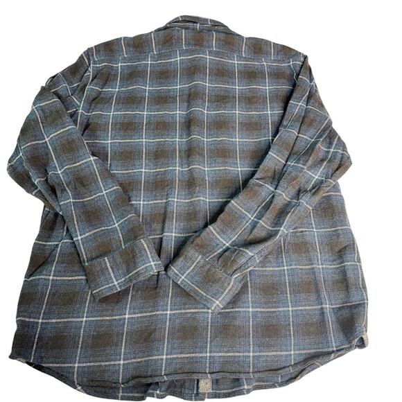 Grayers Heritage Flannels Mens XXL Heavy Cotton Button Up Shirt Blue Black Plaid - Picture 2 of 6